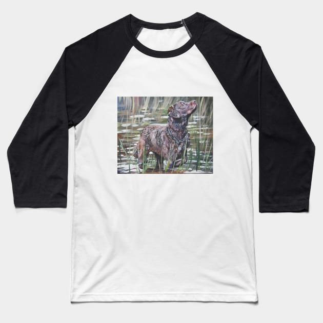 Chesapeake Bay Retriever Fine Art Painting Baseball T-Shirt by LASHEPARD